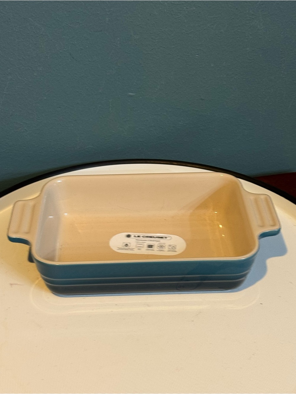 NWT Small Le Creuset 18cm Rectangular Stoneware Dish - Deep Teal